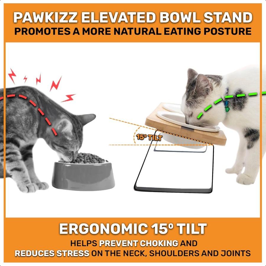 

Приподнятая подставка для кошачьих мисок для еды и воды, противорвотная, приподнятая кормушка с наклонной подставкой, кошачьи съемные керамические миски Ан United States