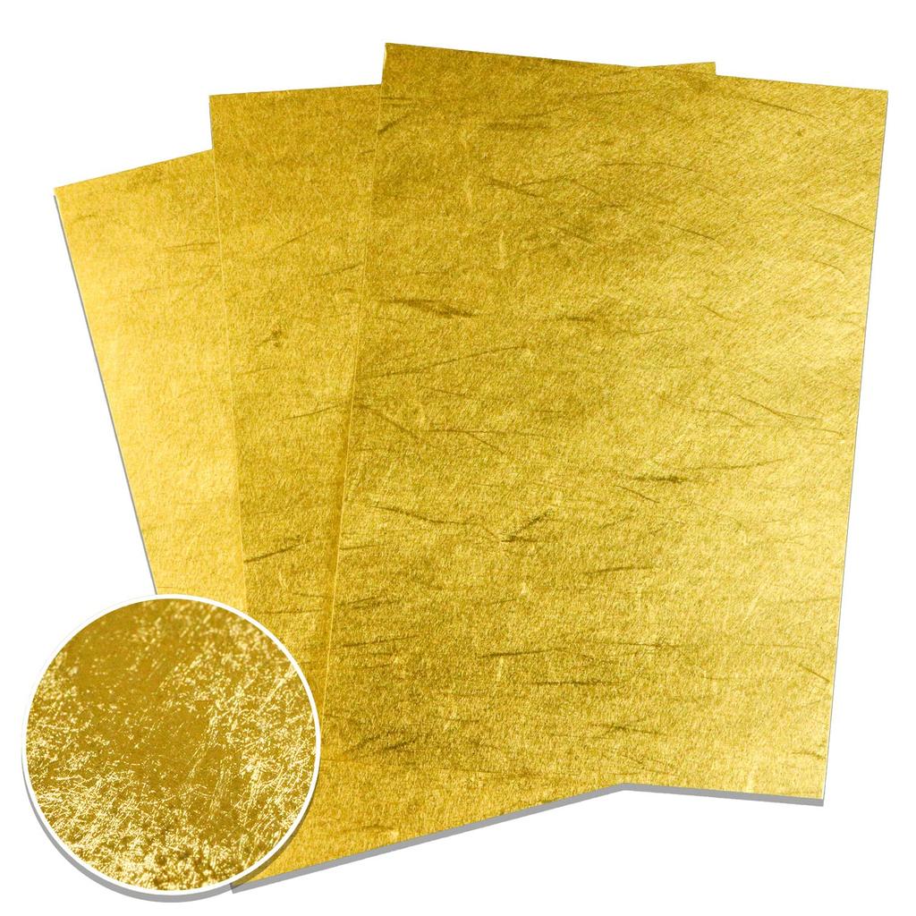 In Gold Cloud Dragon A4 Size Premium Japanese Paper with Gold Leaf and Cloud Dragon Patterns Sparkling Round [Made Japan] Paper, (210x297mm), [3