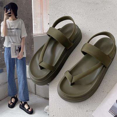 Spring and Summer  New Korean Version Muffin Sole Fashion Casual Toe Cover Sandals Tide