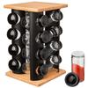 Spice Rack with Containers, Rotating, BLACK, 16 Pcs.