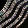 1Yard Glass AB Color Self Adhesive Rhinestone Chain Garment Accessories Decorations Trim Rhinestone Trim Strap