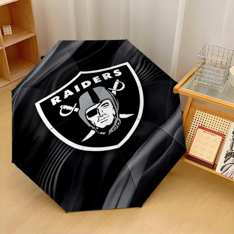 Las Vegas Raiders Print Auto 8?Ribs Folding Umbrella Wind Resistant Lightweight Automatic Umbrella For Daily Travel