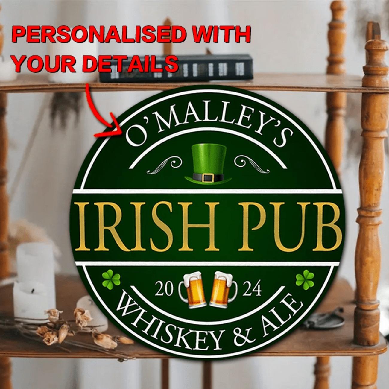 Custom Tin Sign Retro Metal Plaque Pub Beer Shamrock Wall Art Home Decor красный