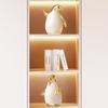 Creative Animal Cartoon Ceramic Figurines Golden Penguin Decoration Little Penguin Sculpture Ceramic Craft Home Decor Accessorie