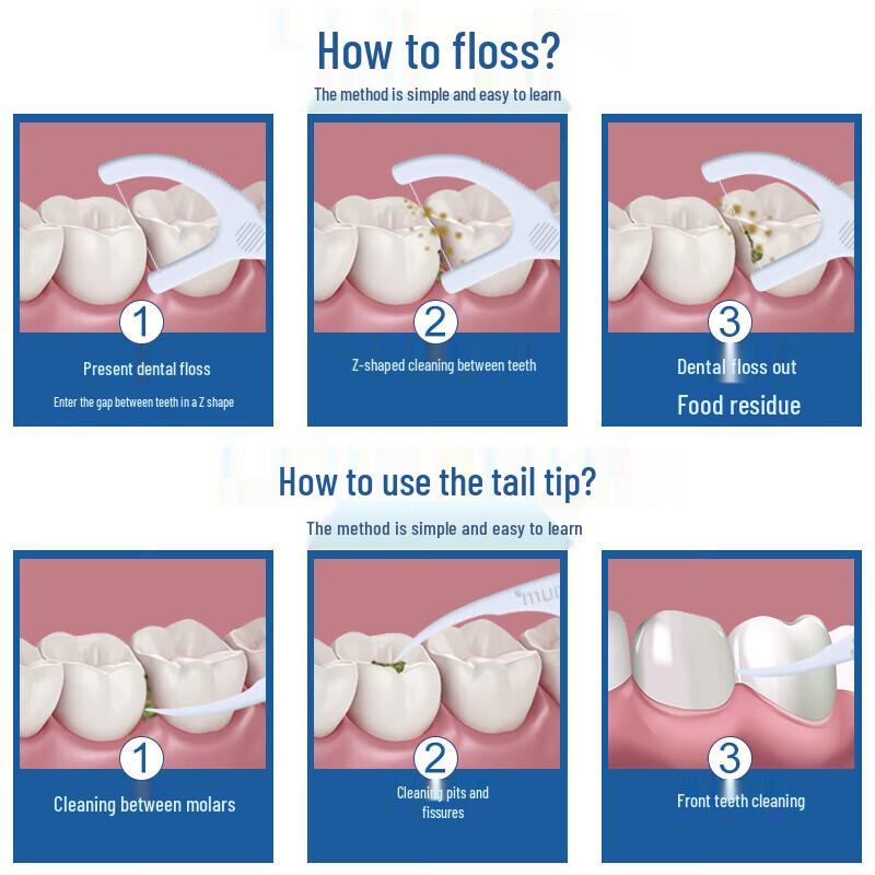 Xiao Lu Mama Classic Einzeln verpackte Zahnseide-Picks (180 Stück)