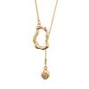 Fashionable Sweet Minimalist Necklace For Women Featuring Geometric Tassels And 18k Gold Finish