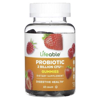Probiotic Gummies, Natural Berry, 60 Gummies (1 Billion Cfu Per Gummie)