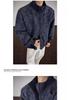 Men's Tie-Dye Leather Bomber Jacket with Stand-Up Collar - Trendy Autumn Heavyweight Outerwear
