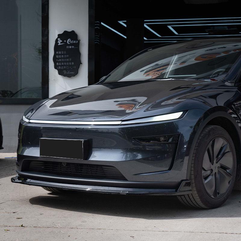 For New Tesla Model Y Juniper Launch 2025+ Front Bumper Front Lip Front Shovel Kit Sedan Body Spoiler Splitter Chin Guard Kit