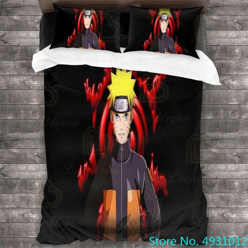 Kids Uzumaki Naruto Uchiha Sasuke Bedding Set Duvet Cover Quilt Cover Pillowcase Double King Size Bedroom Bed Cover Decoration