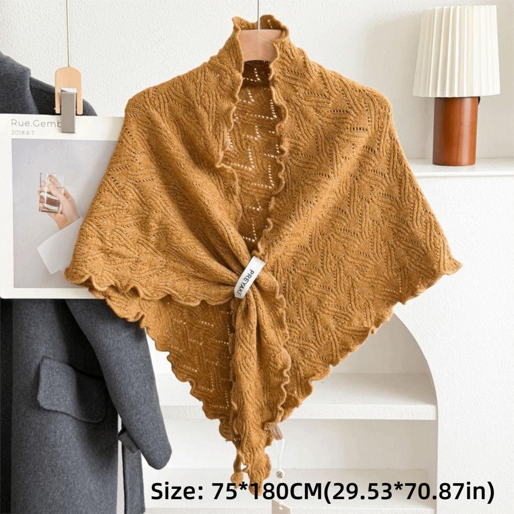 Solid Color Women Scarf Wool Blend Wool Bandana Fashion Triangle Scarf Autumn Winter