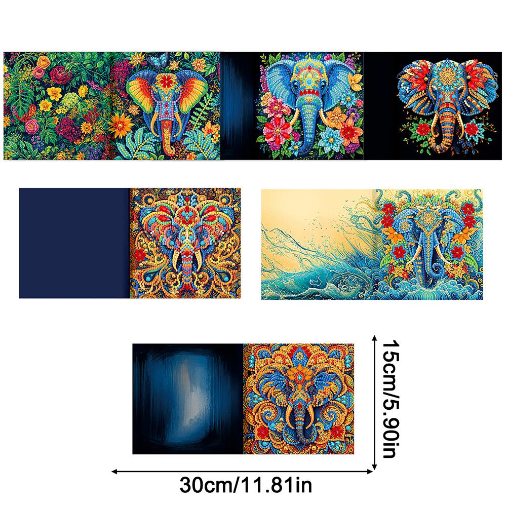 6/8pcs DIY Diamond Painting Greeting Card Set Animal Theme Rhinestone Diamond Art Mosaic Postcards Congratulations Cards & Gifts