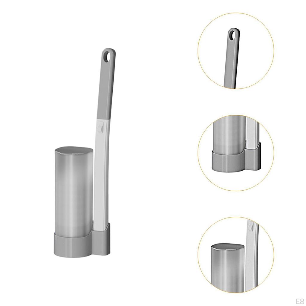 Toilet Brush Set Bathroom Maintenance Professional Wall Mounted Efficient Household with Refills