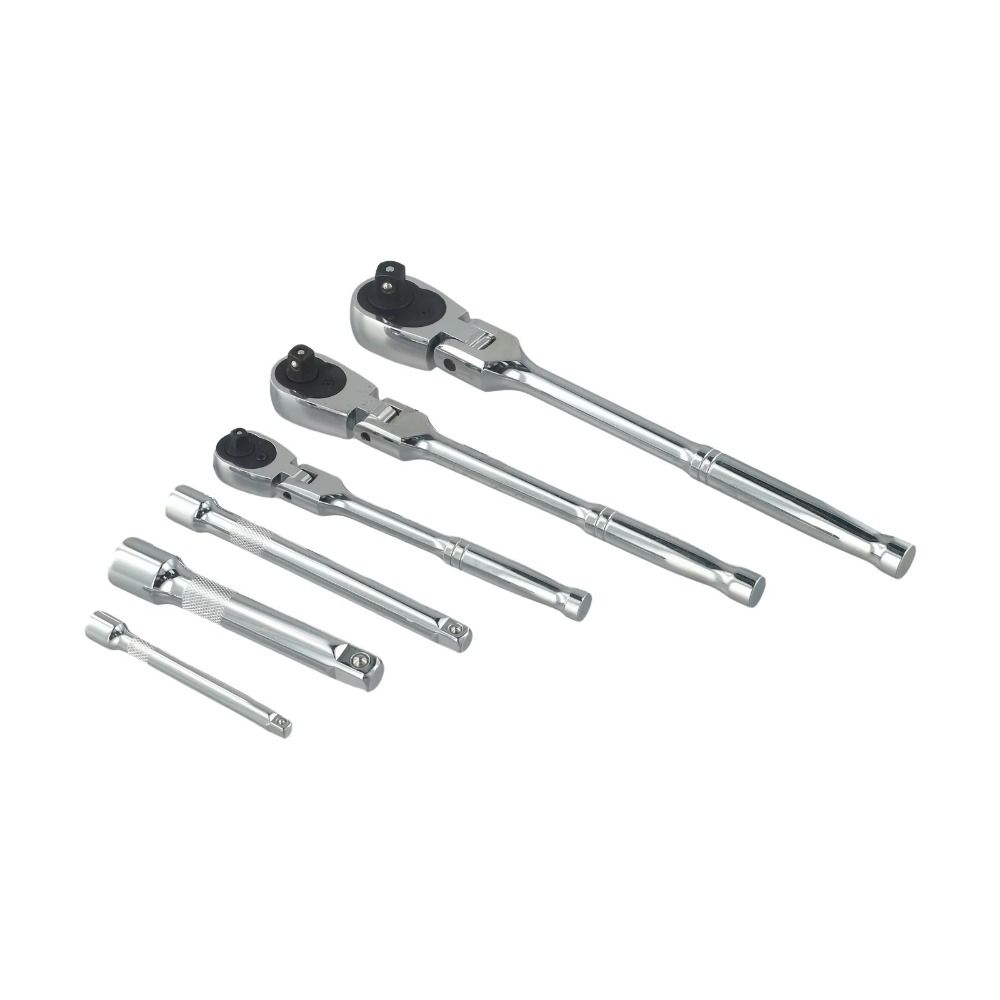 72 Tooth Flex Head Ratchet Set Rubber Grip Adjustable Swivel Head Ratchet Wrench Flex Head Design 180° Adjustable Ratchet Wrench