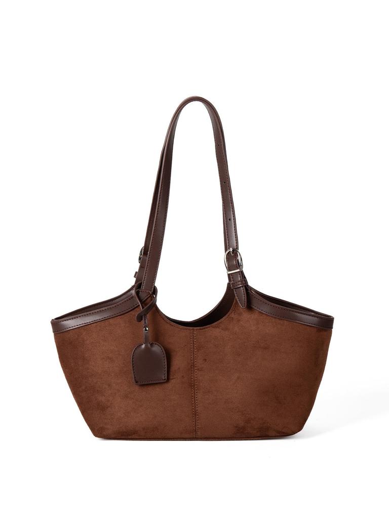 New Suede Tote Bag for Women, Large Capacity, Niche, High-end, Versatile Shoulder Bag, Retro Style