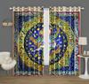 Mystic Zodiac Curtains 2 Panels 3D Print Sun Block Gold Blue Magic Pattern Bedroom Living Room Decor Starry Astrology Art