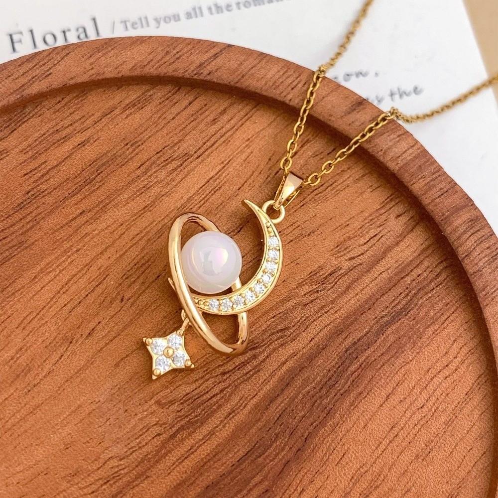 Pearl Ring Necklace for Women Clothing Accessories Sweater Chain Neck Chain  Valentine's Day gift