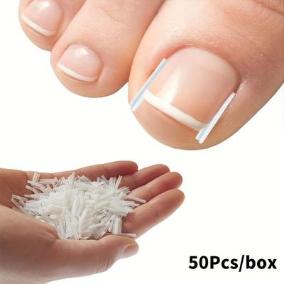 50Pcs Ingrown Toenail Tools C-shaped Tube Pad Foot Care Toe Nail Invisible Groove Clip