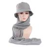 Versatiles Chiffons Sun Hat Travel Fashionable Sun Hat Comfortable Camping Hat for Outdoor Sports Light Gray