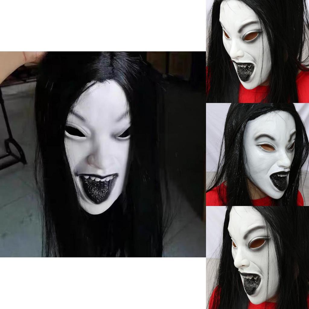 Female Ghost Mask Latex Costume Accessory For Horror Themed Events