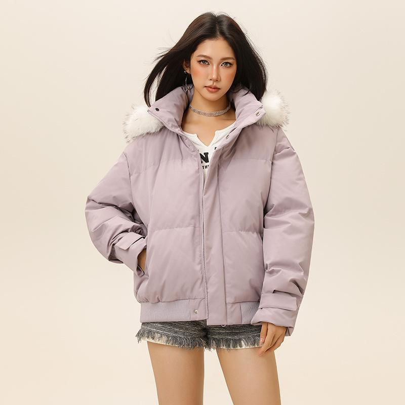 Men Women Cotton-padded Coat Women's Winter Hooded Parkas Fur Collar Thicken Warm Outerwear Cotton Coat Male Outdoor Parkas