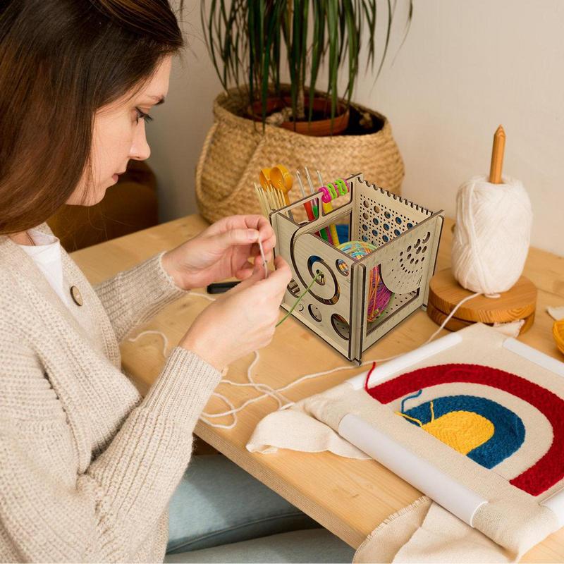 Häkelgarnschale, hölzerne Garnspenderschale, All-in-one-Holzgarnschale, Häkelgarnhalter und Aufbewahrung, Bastel- und Strickhalter