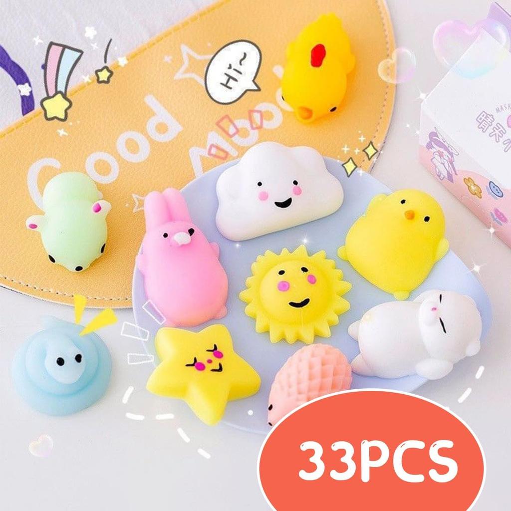 Squeeze Toy Set Squeeze Stimulating Toy Stress Raffle Randomly Unisex 33-Piece - Toys, Set, Relief, Fun, Popular, Exhibition, Prize, Children's Day,