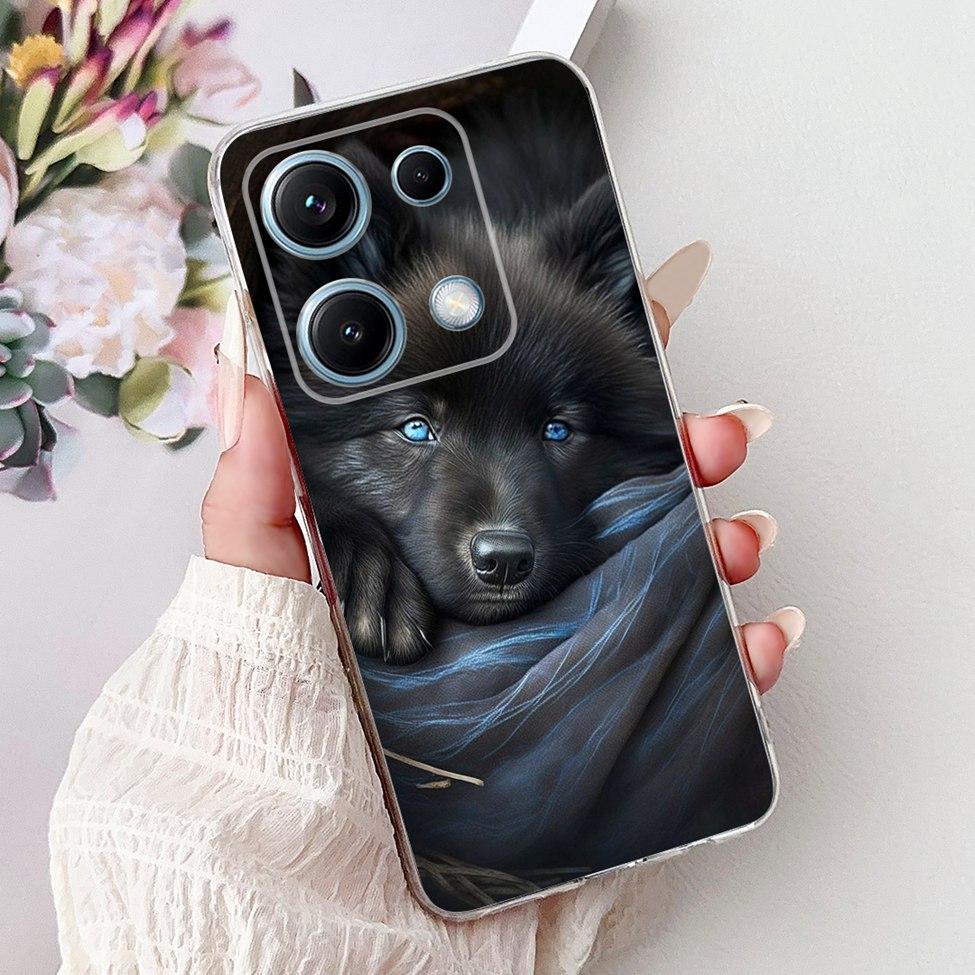 Clear For Redmi Note 14S 4G Case Cover Luxury Butterfly Love Fashion Flowers Cool Lion Cute Painted Soft Casing