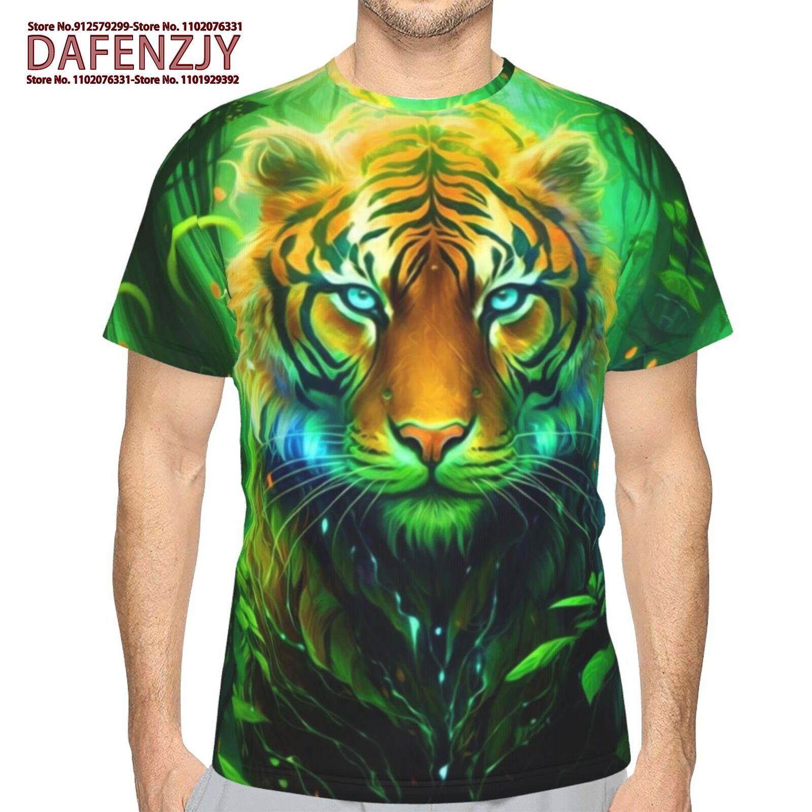 

Винтажная мужская футболка с изображением животных и тигра, 3D-принт, короткий рукав, дышащая, легкая, летняя, повседневная, в стиле хип-хоп, принимаем заказы S синий