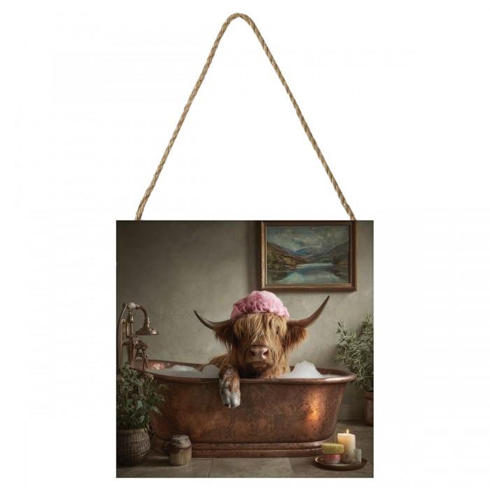 Pyramid International Bathing Beauty Highland Cow Plaque