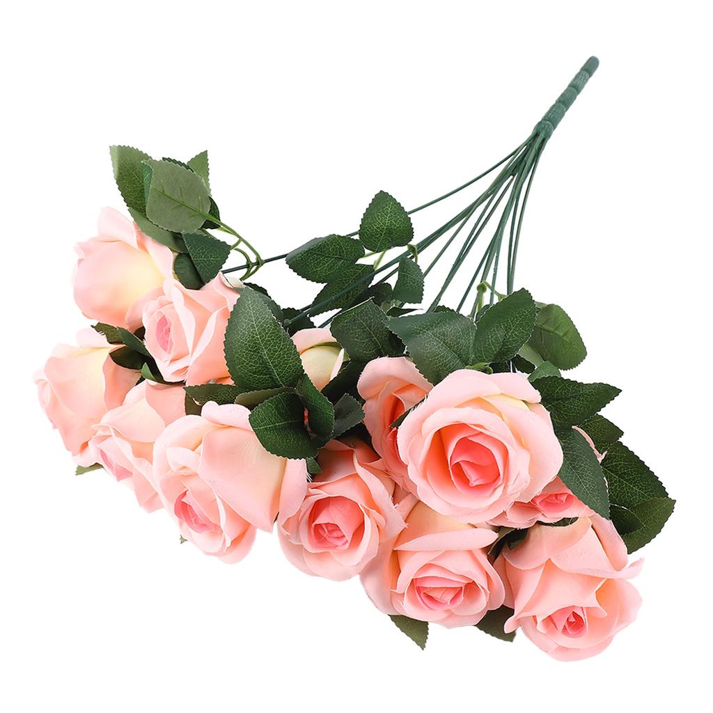 Artificial Roses with Long Stem Simulated Silk Flowers Real Looking Fake Roses Bouquet for