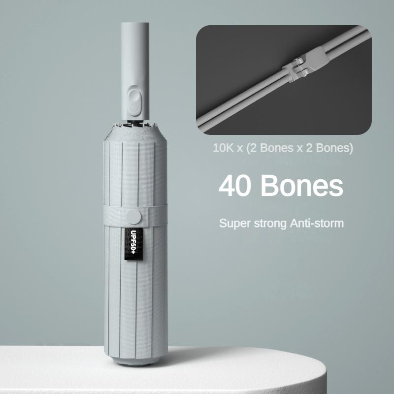 

Обратный зонт для мужчин, Большой 113 СМ Ветрозащитный 40 спиц Автоматический деловой складной зонт, Солнцезащитный зонт для солнечной и дождливой погоды