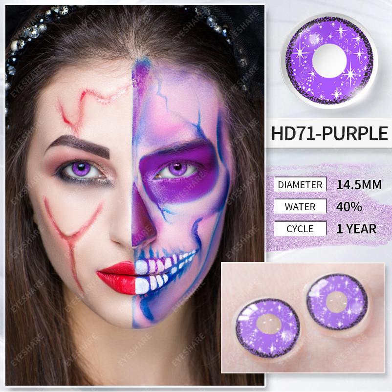 Eyeshare Halloween Contact Lenses Cosplay Series Red Blue Lens 1 Pair Colored Beauty Pupils Annual Contacts
