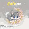 Mini Anime Animals Series Building Blocks Set Flower and Moonlight Kawaii Small Cat Pig Fox Dog DIY Bricks Wholesale Gifts 6+