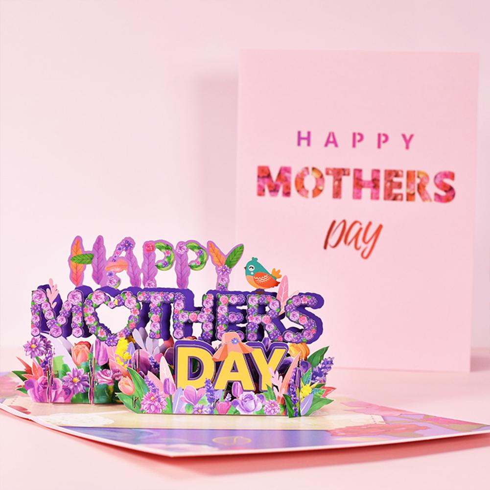 Handmade Greeting Card 3d Three-dimensional Creative Pop Up Mothers Day Cards Gifts Happy Mothers  Day#0
