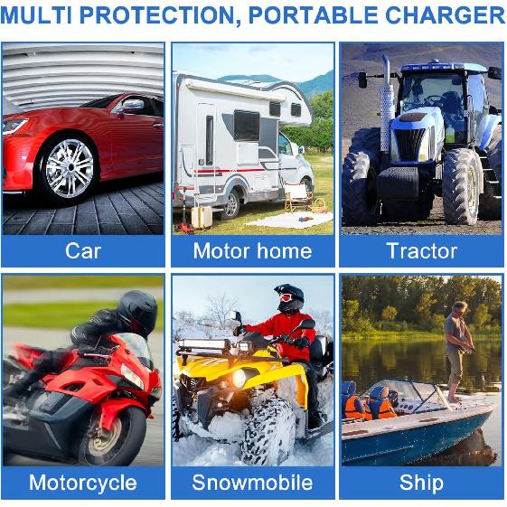12V Solar Panel Kit, High-Efficiency IP65 Waterproof Trickle Charger with Suction Cups, Portable Solar Car Battery Charger for RV, Boat, Motorcycle,
