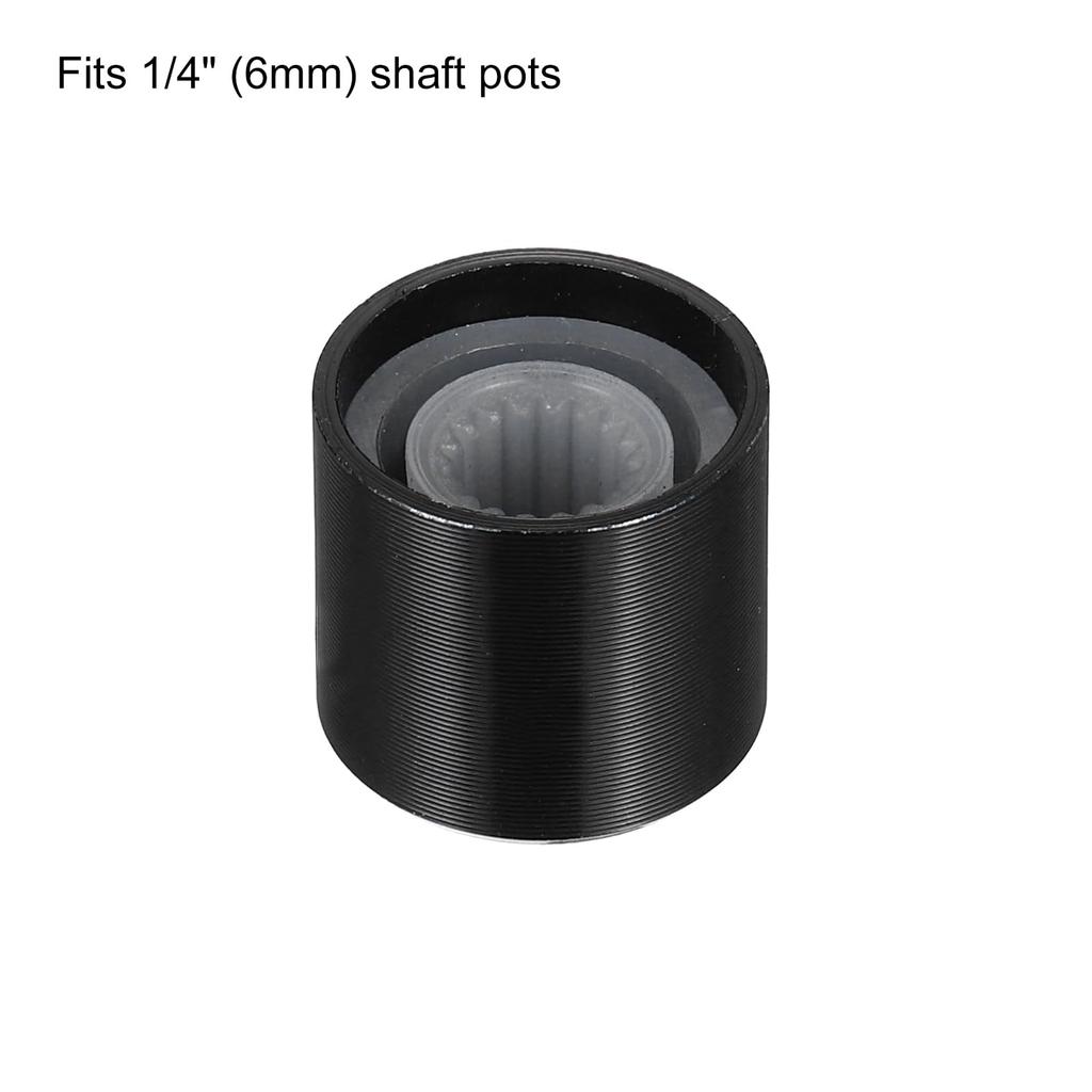 uxcell 5 Pcs Potentiometer Knob Null Axis Black Aluminum 6mm Shaft Diameter Rotary Knob