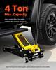 Low Profile Floor Jack 4 Ton Heavy Duty Steel Dual Piston Rapid Pump