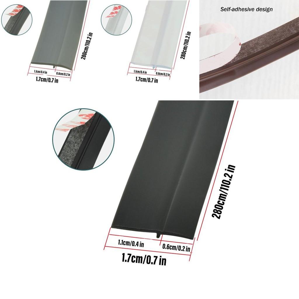 Pvc Wardrobe Dustproof Strip Self-adhesive Cabinet Double-door Tight Seal Moisture-proof Insect-proof Light-blocking Straight Shape Dust Blocker 2.8m