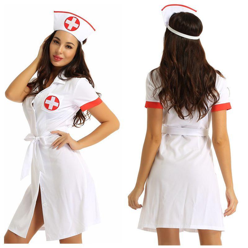 3ks Sexy kostým zdravotní sestry Halloween Cosplay Lingerie Set Oblečení Cosplay Kostým Ženy Sexy Uniforma Tematická Párty