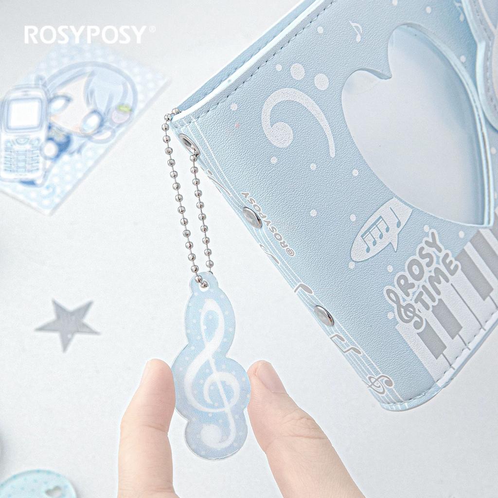 MINKYS Kawaii Wave Pattern PU Leather 3 Ring Kpop Photocard Binder Book 3 Inch One Pocket Idol Card Organizer Storage Book