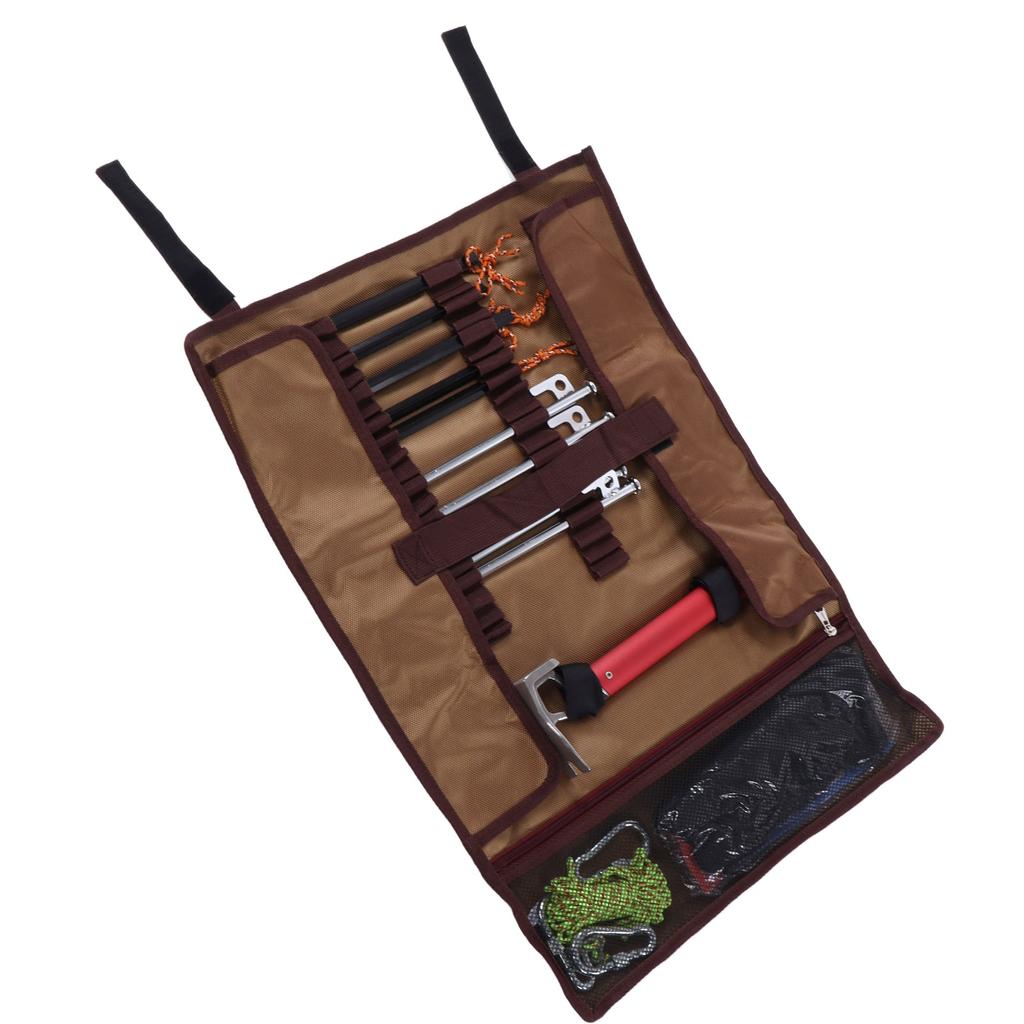 Outdoor Camping Tent Stakes Storage Bag Tent Pegs Nails and Hammer Organizer Holder Case with Stakes Hammer and