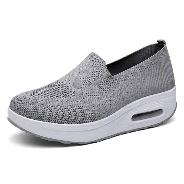 Women's Casual Slip On Sneakers  Woven Mesh Upper Jogging Shoes for Walking Biking Driving