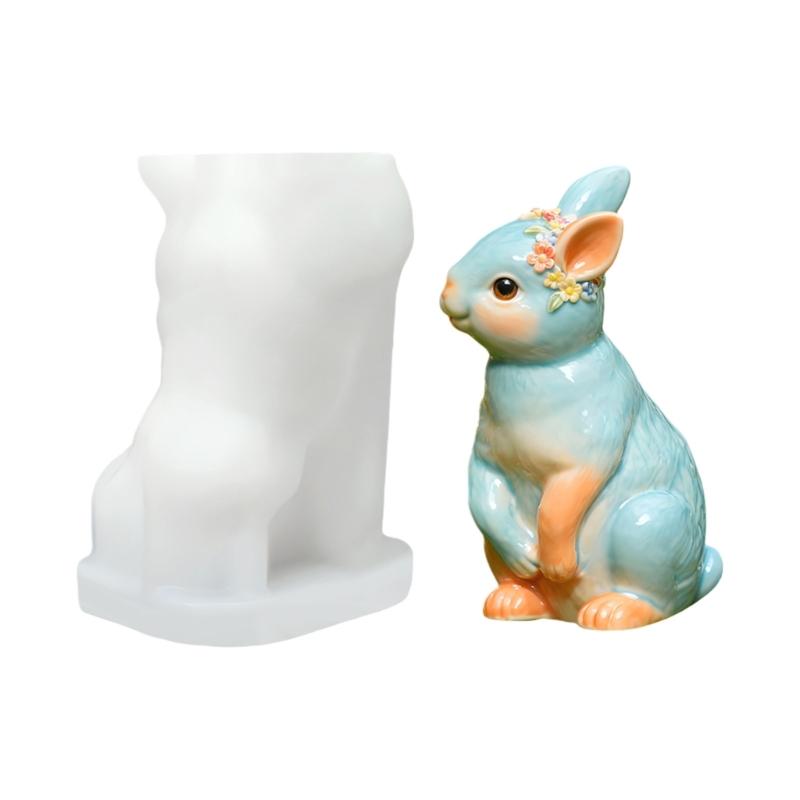 Practical Craft Mold Rabbit Shape Handmade Supplies Ornament Moulds Silicone Texture for Clay Wax and Resin Crafting