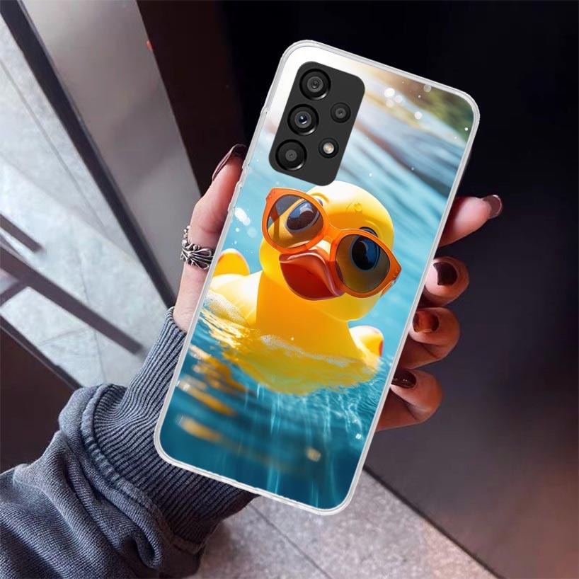 Rubber Ducks Swimming Pool Phone Case For Samsung Galaxy A12 A52S A42 A32 A22 A51 A50 Note 20 Ultra 10 S10 Plus A71 A70 A31 A30
