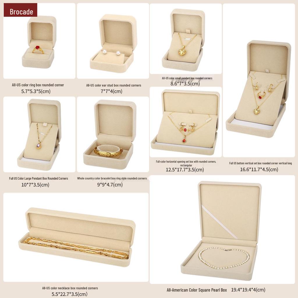 Velvet Jewelry Box Set for Rings, Pendants, Bracelets & Necklaces with Logo Option