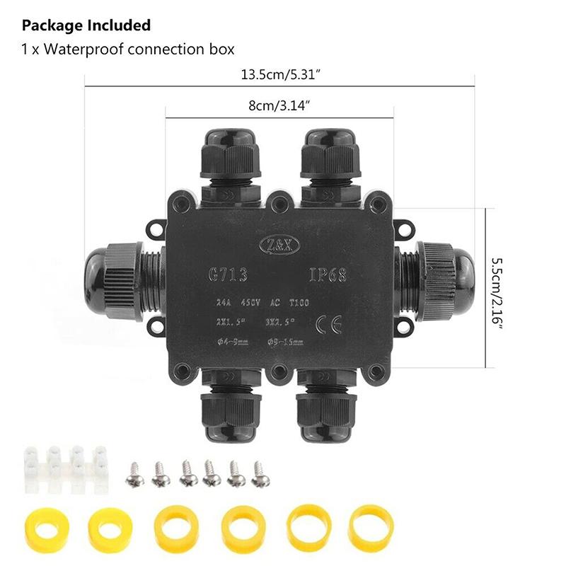 IP68 Wasserdichte Anschlussdose 2/3/4/5/6-Wege-Erdkabelverbinder Außen-Elektrokabelgehäuse für Gartenlandschaft Straßen-LED-Licht