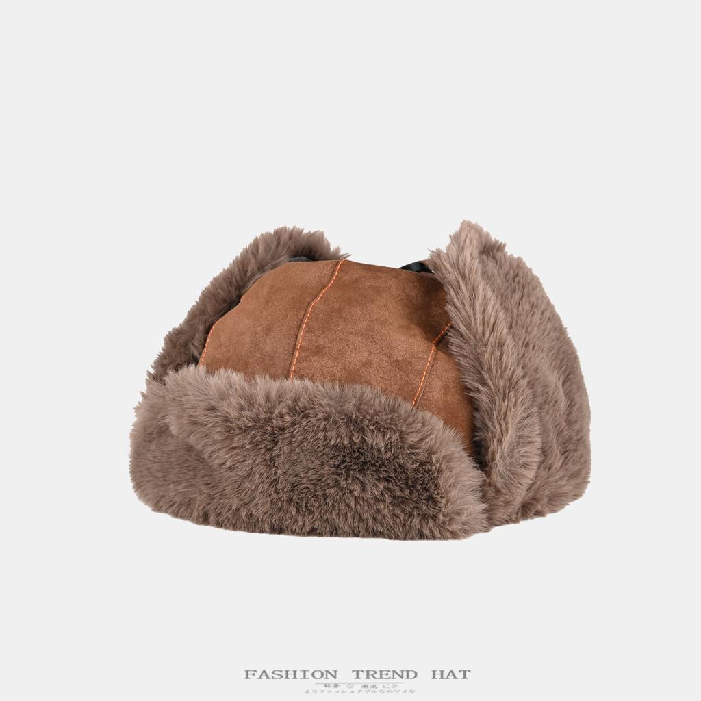 Cap Men's and Women's Winter Velvet Thickened Warm Cycling Ear Cap Outdoor Ski Leather Pilot Hat