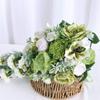 Delicate LimeGreen Rose Display Bouquets Artificial Flower Decorations Bride and Bridesmaids Long Bouquets for Wedding