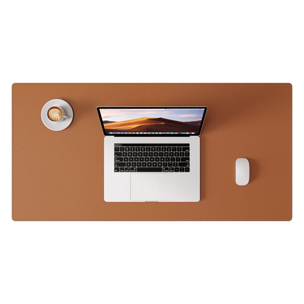 Desk Pad Protector, Mouse Pad, Desk Mat, Non-Slip with Stitched Edges PU Leather Desk Blotter for Home School